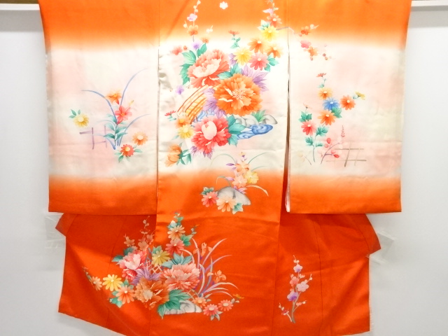 JAPANESE KIMONO / ANTIQUE KIMONO / SILK / FLORAL PLANTS